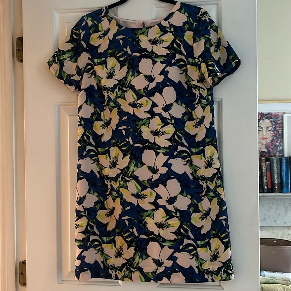 Jcrew A Line Short Sleeve Floral Dress - Size 4